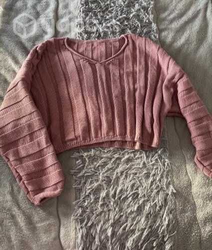 Chaleco crop rosado talla S