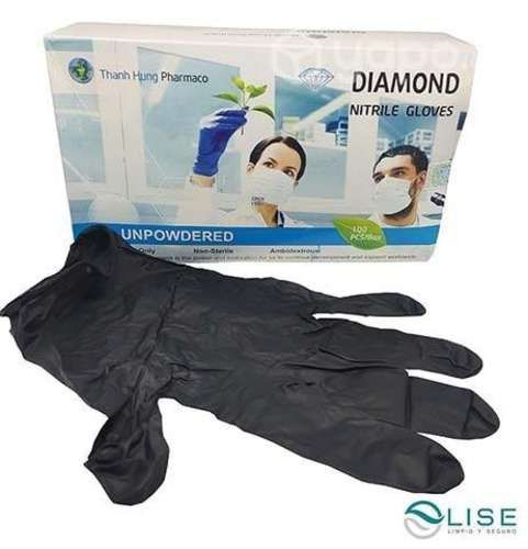 Guante Nitrilo negro L sin polvo ambidiestro 1x100