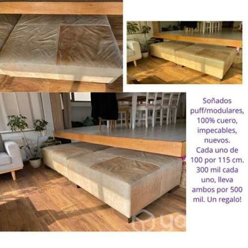 Soñados pouff modulares completamente de cuero