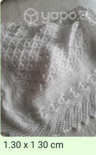 Chal tejido a palillo 1.30 cm x 1.30