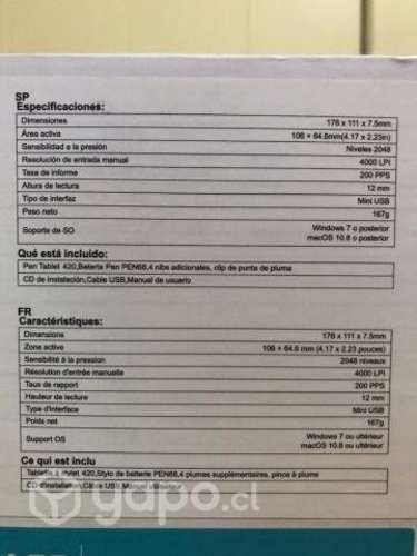 Tableta digitalizadora Huion 420 Black Nuevo