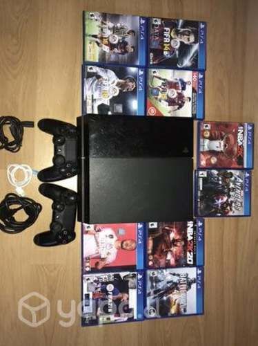 Consola ps4 playstation 13 juegos y 2 controles