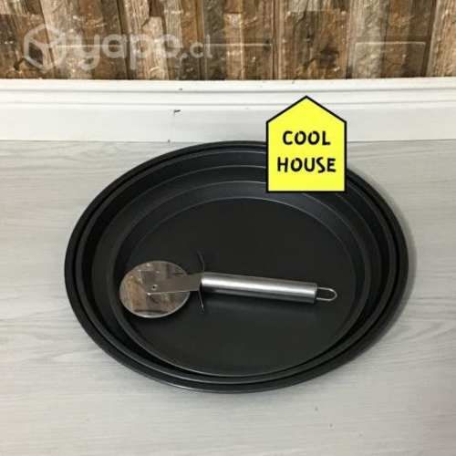 Set 3 Bandejas Para Pizza Antiadherentes