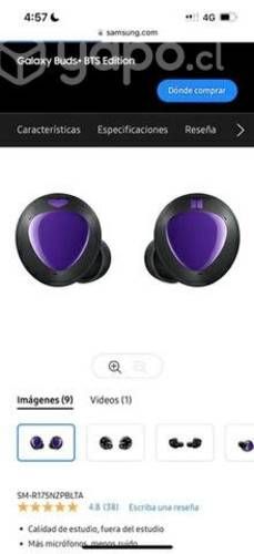 Audifonos Samsung buds + edición Limitada BTS