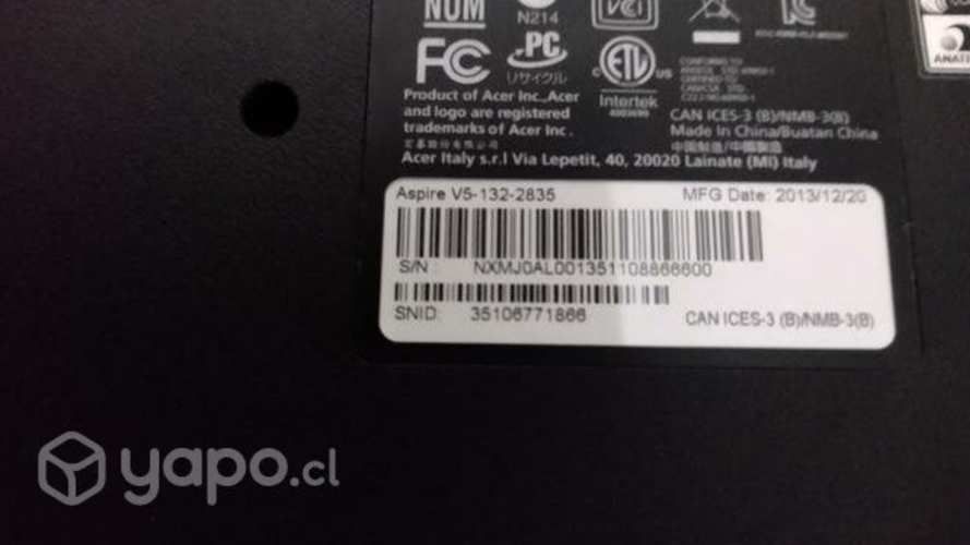 Netbook Acer v5-132 desarme