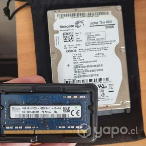 4gb RAM y 500gb HDD (Notebook)