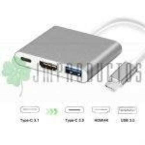 Convertidor Cable Tipo C 3 En 1 , Hdmi 4k Usb 3.0