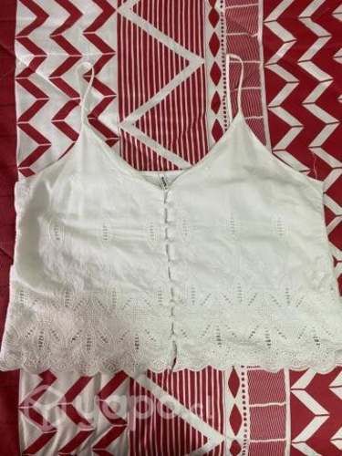 Polera blanca tricot talla XL