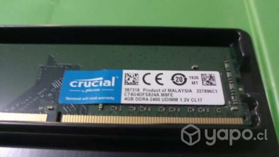 Memoria ram 4 GB ddr4 2400mhz crucial