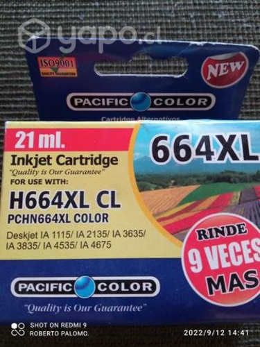 Tinta HP 664xl color alternativa de alta