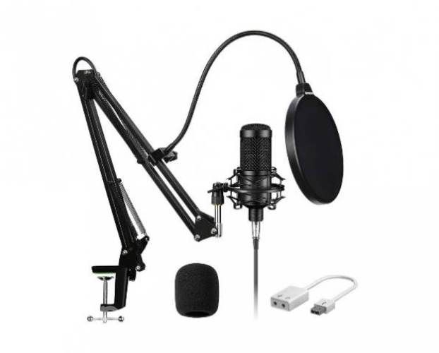 Micrófono Condensador USB con Pedestal