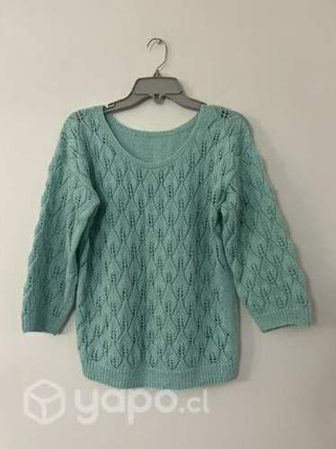 Chaleco Tejido A Mano Talla S/m Celeste