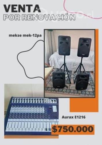Equipo de PA por Renovación, mixer y caja