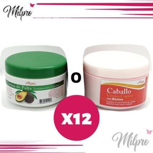 12 cremas capilares (palta o caballo)