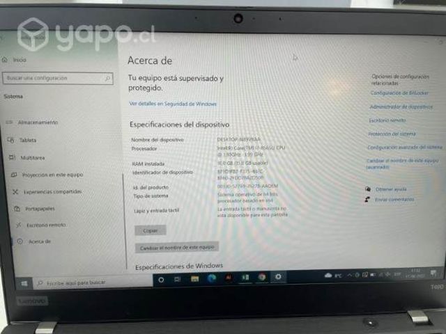Laptop LENOVO 14, 16 ram, disco duro m2 SSD 1 tb
