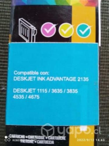 Tinta HP 664xl color alternativa de alta