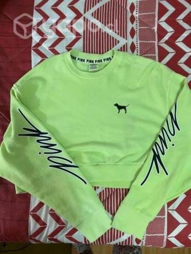 Polerón crop top pink