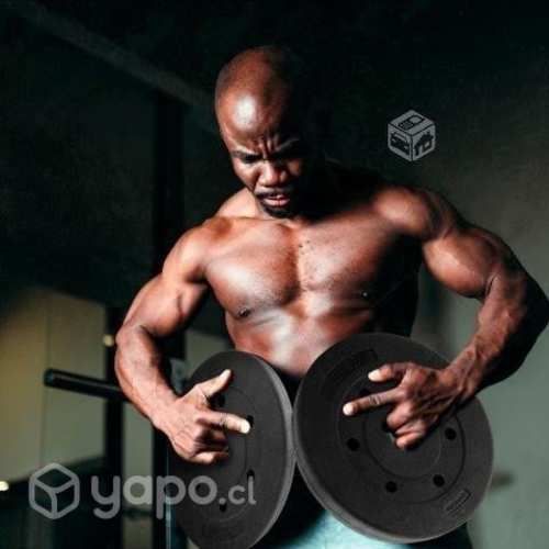 Set 20Kg de 2 Discos PVC Barras Pesas Mancuernas