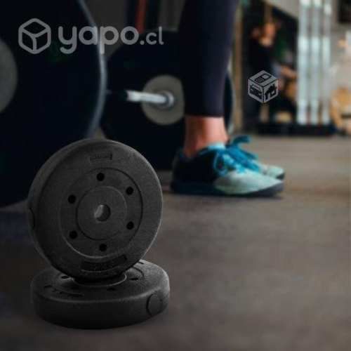 Set 5Kg de 2 Discos de PVC Barras Pesas Mancuernas