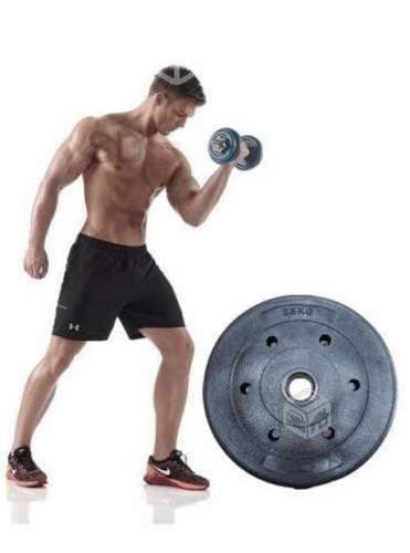 Set 5Kg de 2 Discos de PVC Barras Pesas Mancuernas