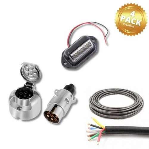 Luz Patente 6 Led + Conectores + 5 Mts Cable 7 Vía