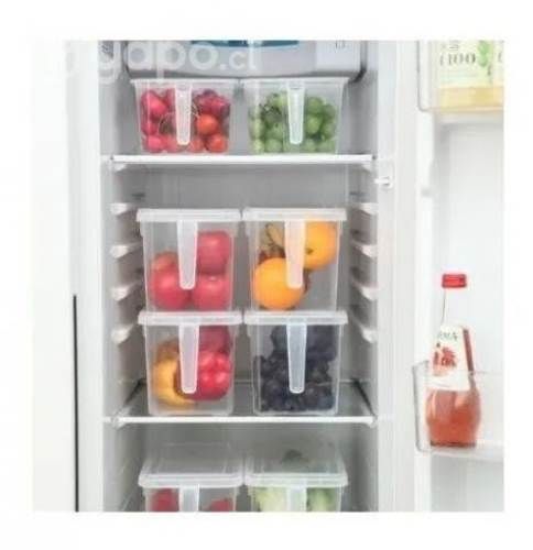 Organizador Refrigerador Transparente Con Tapa Y M
