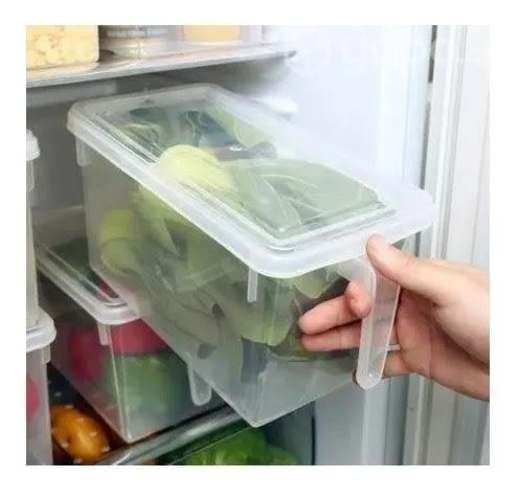Organizador Refrigerador Transparente Con Tapa Y M