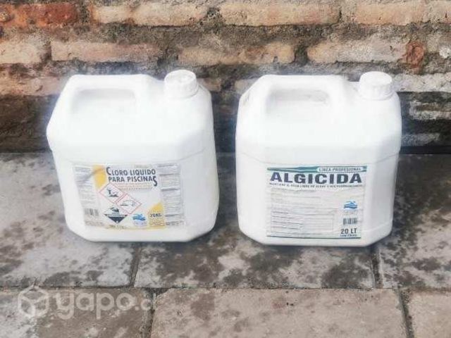 Alguicida y cloro piscina