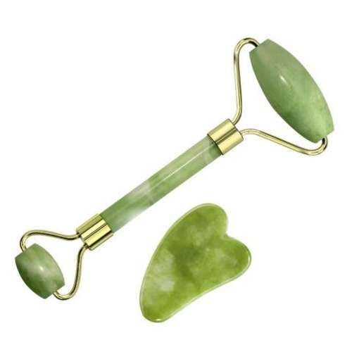 Rodillo Masajeador Facial y Piedra de Jade 100%