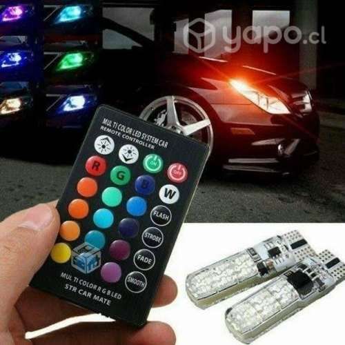 2 Ampolletas RGB Cola Pescado T10 C/control Remoto