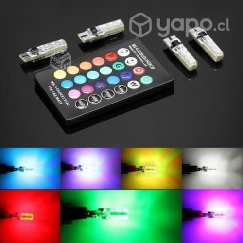 2 Ampolletas RGB Cola Pescado T10 C/control Remoto