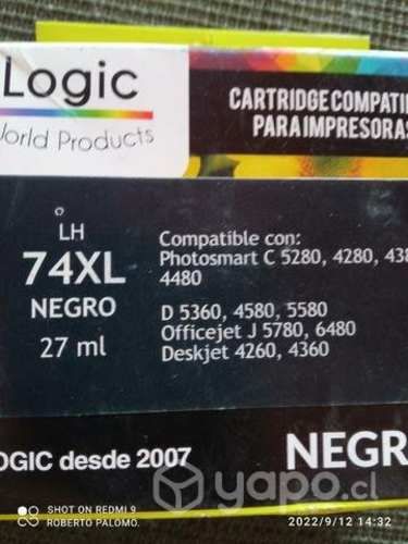 Tinta HP 74xl black alternativa de alta