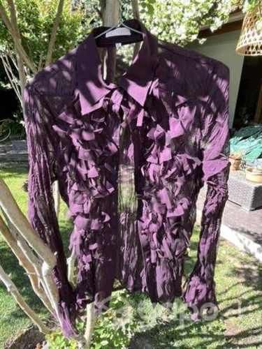 Blusa de gasa color concho de vino con