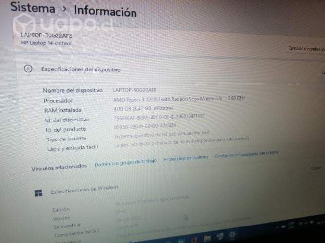 Notebook HP ADM RYZEN 3