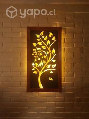 Cuadro decorativo de metal forjado retroiluminado