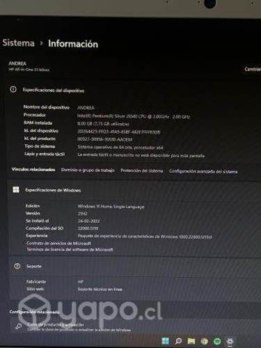 Hp all in one seminuevo
