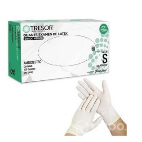GUANTE EXAMEN DE LATEX TRESOR Talla S