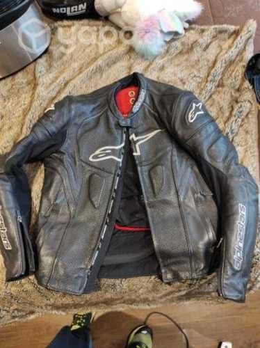 Chaqueta de cuero moto Alpinestars talla 52