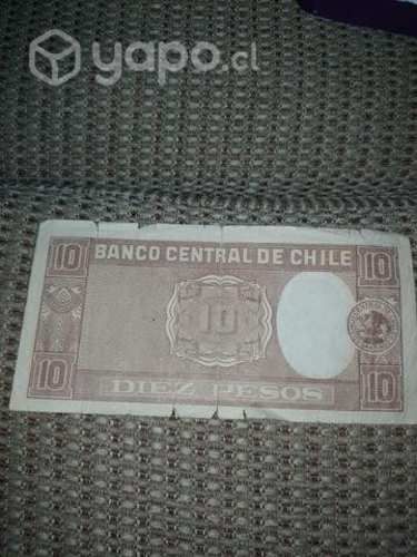 Billete antiguo de diez pesos