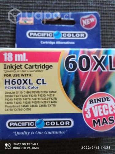 Tinta HP 60xl color alternativa de alta