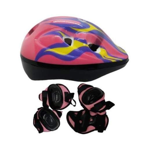 Casco Bicicleta Rodilleras Infantil Niños Anticaíd