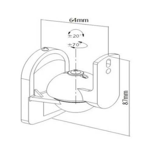 Soporte parlante a muro (2 uni.), blanco. atornill
