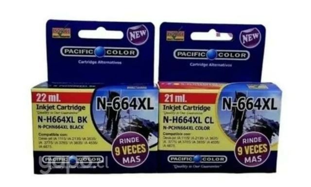 Tinta Alt. Pacific 664xl Negro y a color