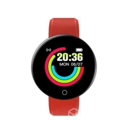 Reloj Smart Band Carga USB Redondo Rojo