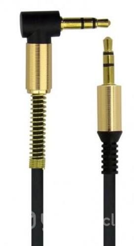 Cable 1X1, 1 Metro, Plug Dorado 3.5Mm, Curvo Con R