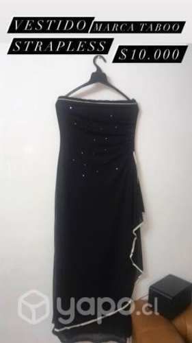 Vestido negro strapless marca Taboo