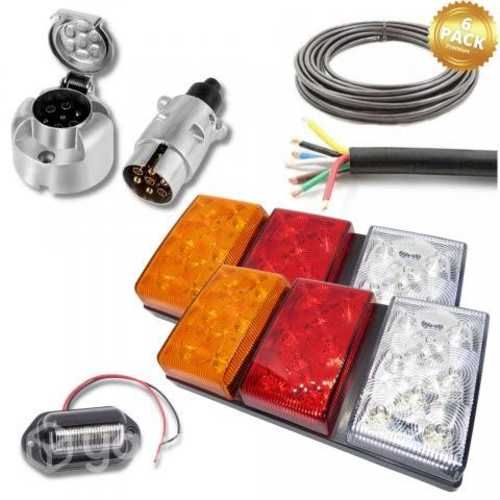 Foco Trasero Led 12v Carro Arrastre Cable 10 Mts L