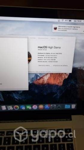 Macbook pro retina 15.4 2014 i7 2.2 16gb 512ssd