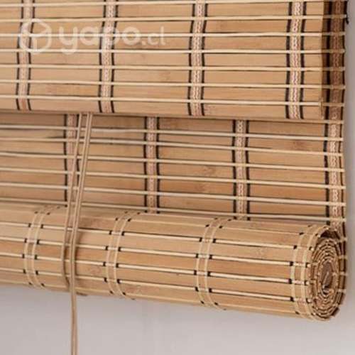 Cortinas persiana roller enrollable madera bambu