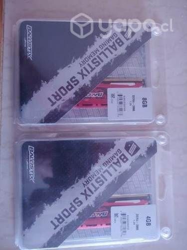 RAM 8gb y 4gb DDR4 2666mhz ballistix sport